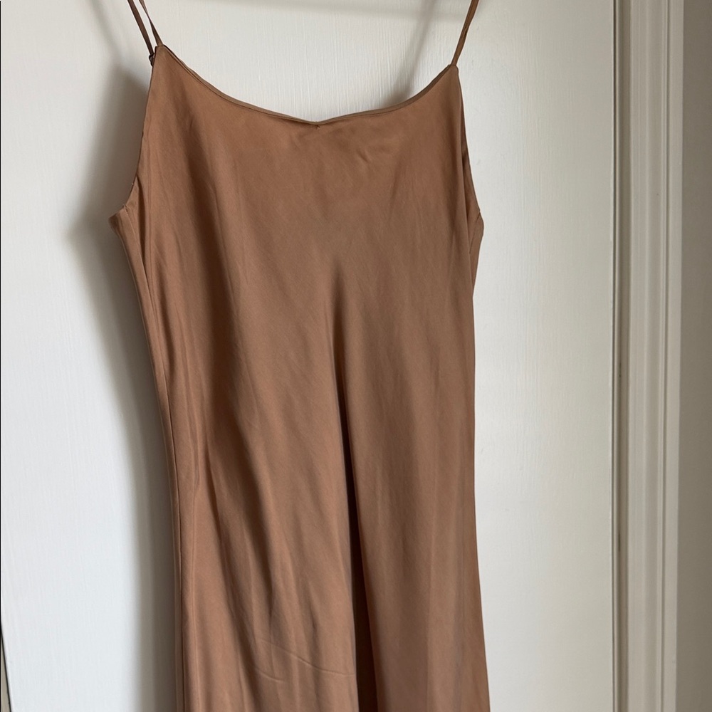 Slip Dress in Camel - Women - Picture 6 of 8